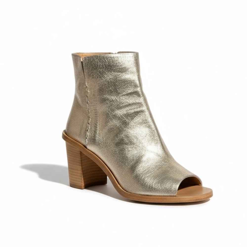 Officine Creative ✿ Handmade Open Toe Heeled Boot Sandals ✿ Metal Gold ✿ 39.5 - Picture 14 of 16